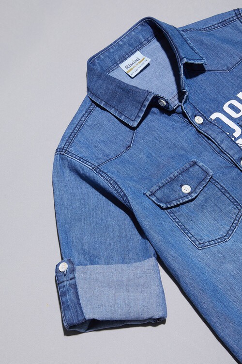 Mavi Jean Gömlekli Erkek Çocuk Alt Üst Takım 15100