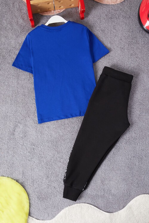 Mavi Örümcek Adam Baskılı Tişörtlü Erkek Çocuk Takım 15217