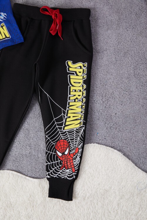 Mavi Örümcek Adam Baskılı Tişörtlü Erkek Çocuk Takım 15217