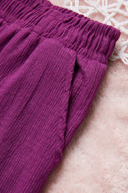 Mor Yazı Baskılı Kız Çocuk Alt Üst Takım 15386