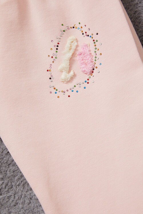 Peluş Love Yazılı Taşlı Kız Çocuk Eşofman Takımı 14973