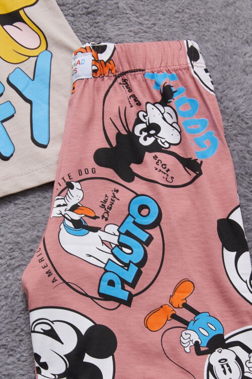 Pembe Karakter Baskılı Erkek Çocuk Şortlu Takım 15346