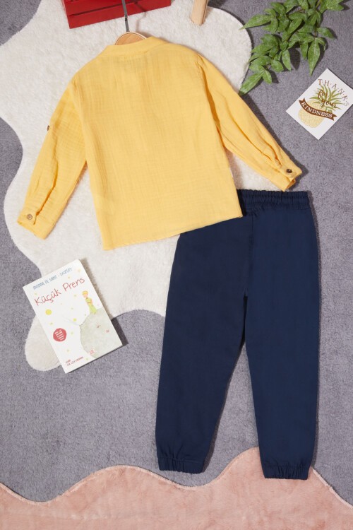 Sarı Gömlekli Erkek Çocuk Takım Elbise 15252