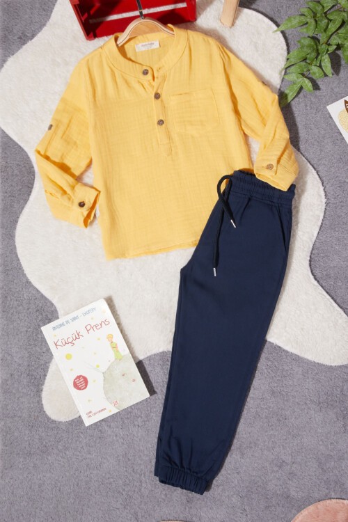 Sarı Gömlekli Erkek Çocuk Takım Elbise 15252