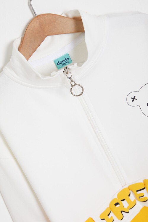 Sırt Baskı Detaylı Ayıcıklı Kız Çocuk Eşofman Takımı 14993