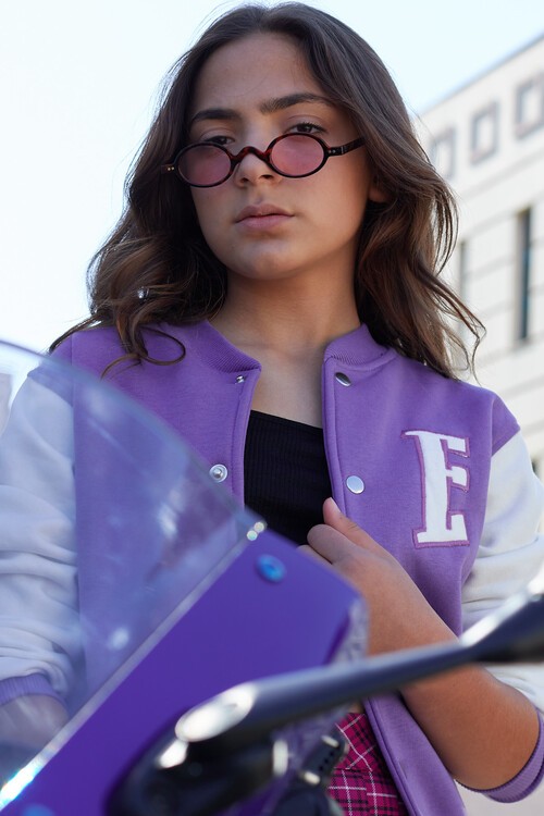 Sırt Logolu Nakışlı Kız Kolej Ceket 14629