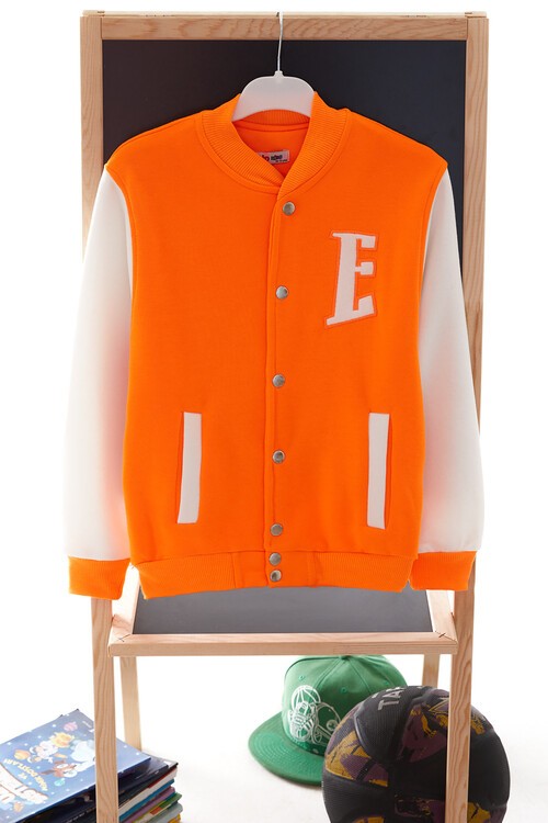 Sırt Logolu Nakışlı Kız Kolej Ceket 14629