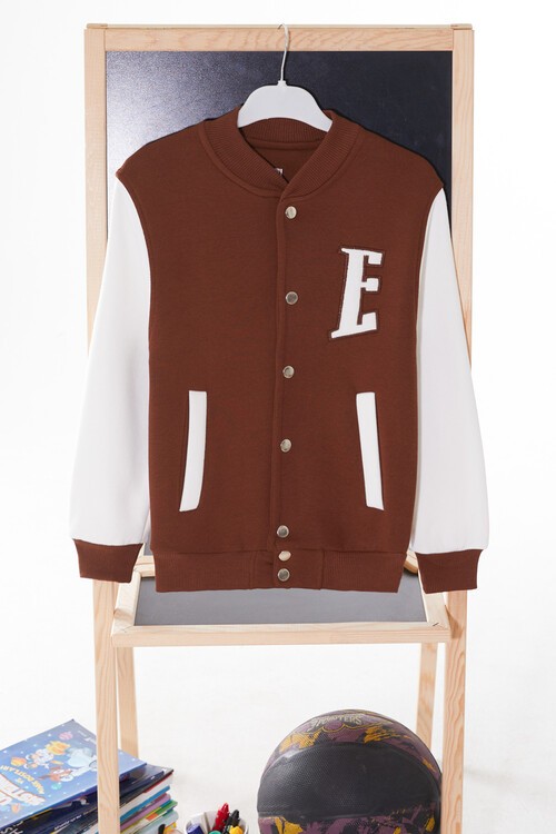 Sırt Logolu Nakışlı Kız Kolej Ceket 14629