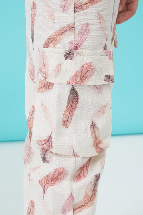 Somon Yazı Baskılı Kız Çocuk Alt Üst Takım 15165