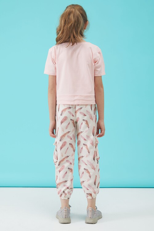 Somon Yazı Baskılı Kız Çocuk Alt Üst Takım 15165