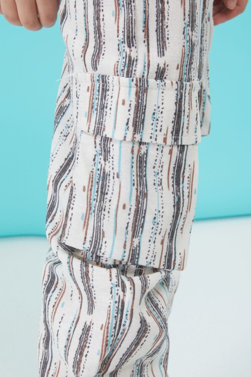 Turkuaz Yazı Baskılı Kız Çocuk Alt Üst Takım 15162