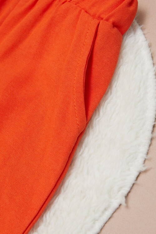 Turuncu Erkek Bebek Desenli Gömlekli Şortlu Takım 15137