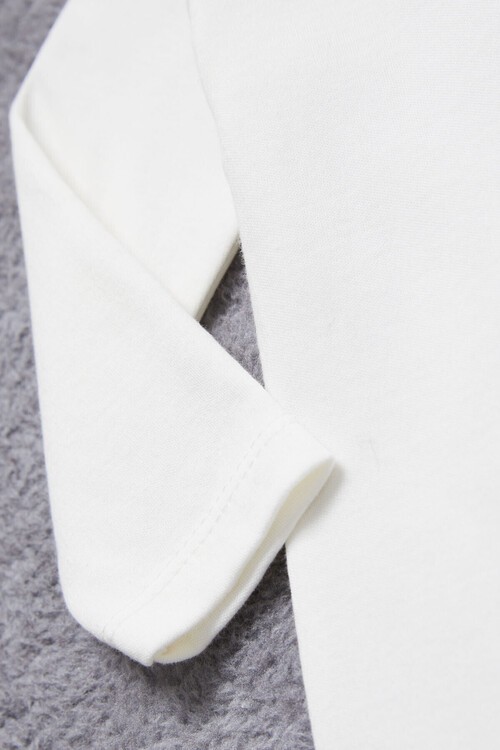 Unisex Uzun Kollu Çıtçıtlı Bebek Badi 14985