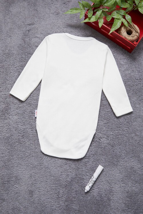 Unisex Uzun Kollu Çıtçıtlı Bebek Badi 14985