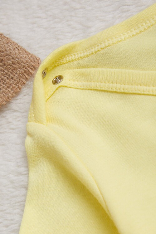 Unisex Uzun Kollu Çıtçıtlı Bebek Badi 14985