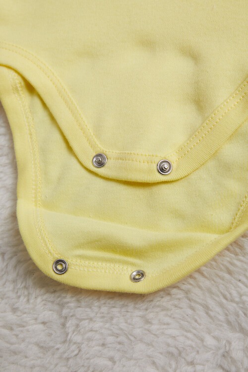 Unisex Uzun Kollu Çıtçıtlı Bebek Badi 14985