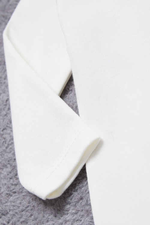 Unisex Uzun Kollu Çıtçıtlı bebek Badi 14669