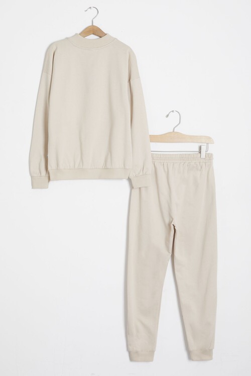 Yazı Baskılı Fermuarlı Yaka Erkek Çocuk Eşofman Takımı 14994