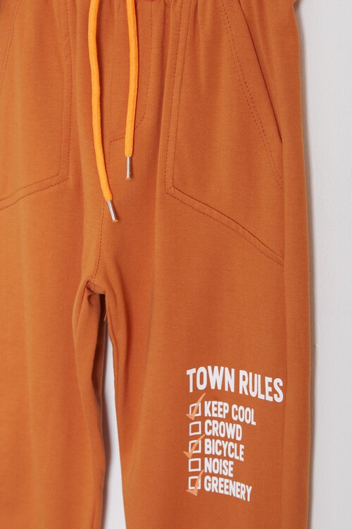 Yazı Baskılı Fermuarlı Yaka Erkek Çocuk Eşofman Takımı 14994