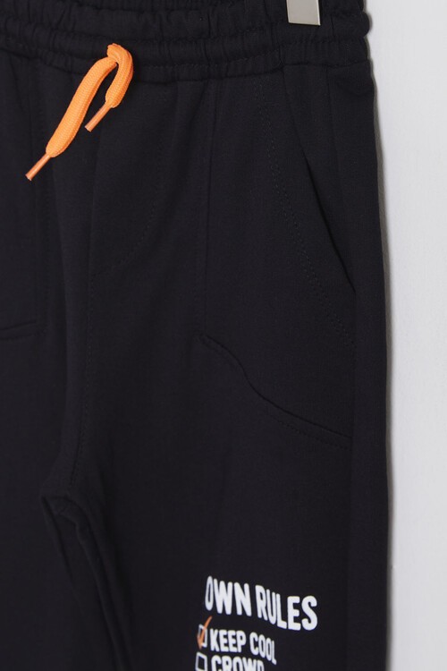 Yazı Baskılı Fermuarlı Yaka Erkek Çocuk Eşofman Takımı 14994