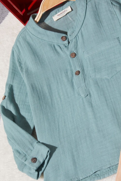 Yeşil Gömlekli Erkek Çocuk Takım Elbise 15251