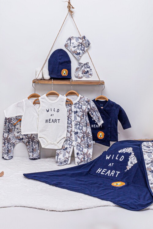 Aslan Baskılı Desenli 10lu Bebek Hastane Çıkışı Seti  16559