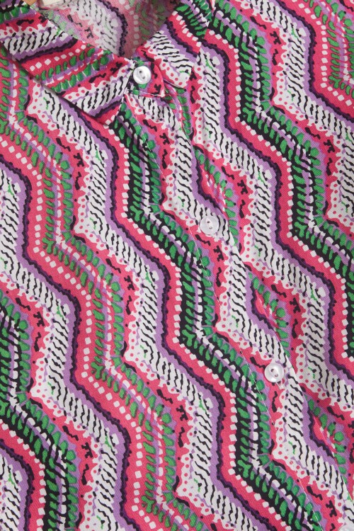 Beyaz Desenli Gömlekli İspanyol Paça Pantolon Kız Takım 15602