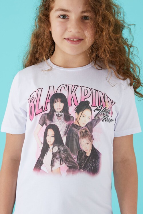 Beyaz Simli Yazılı Baskılı Kız Tişört 15658