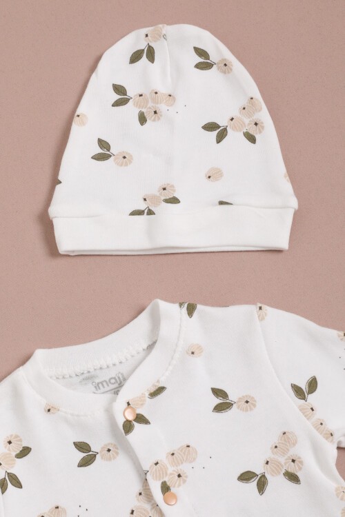 Çiçek Baskılı Patikli Kız Bebek Yenidoğan 5li Zıbın Set 16125