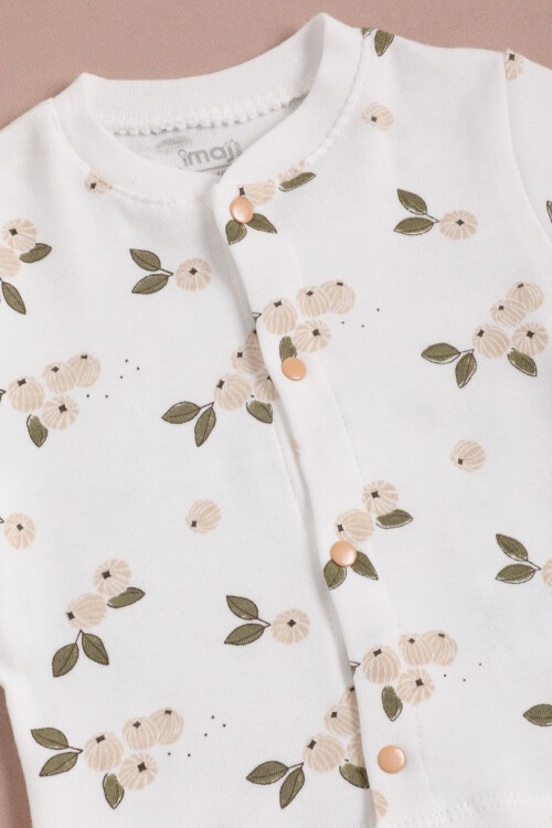 Çiçek Baskılı Patikli Kız Bebek Yenidoğan 5li Zıbın Set 16125