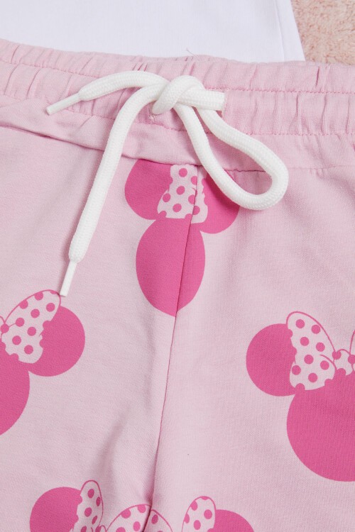 Dondurma Baskılı Sırt Detaylı Kız Çocuk Şortlu Takım 15562