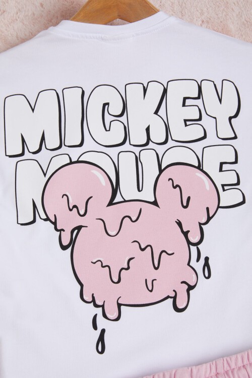 Dondurma Baskılı Sırt Detaylı Kız Çocuk Şortlu Takım 15562