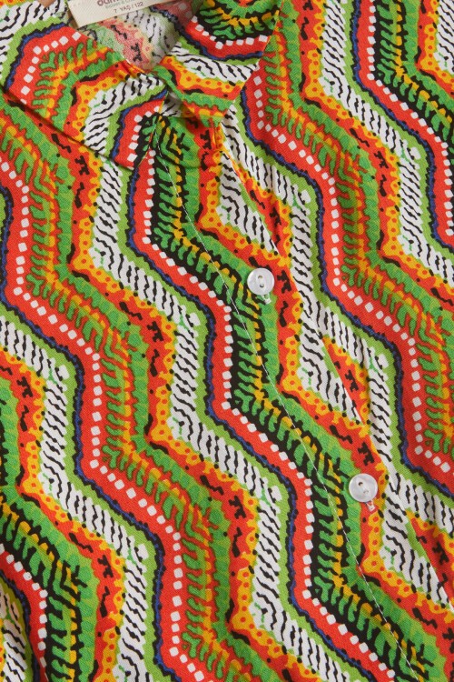 Ekru Desenli Gömlekli İspanyol Paça Pantolon Kız Takım 15601