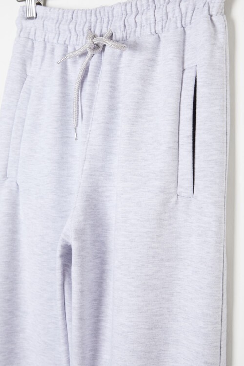 Erkek Çocuk Gri Beli Lastikli Fermuarlı Cep Okul  Eşofman Altı 16265