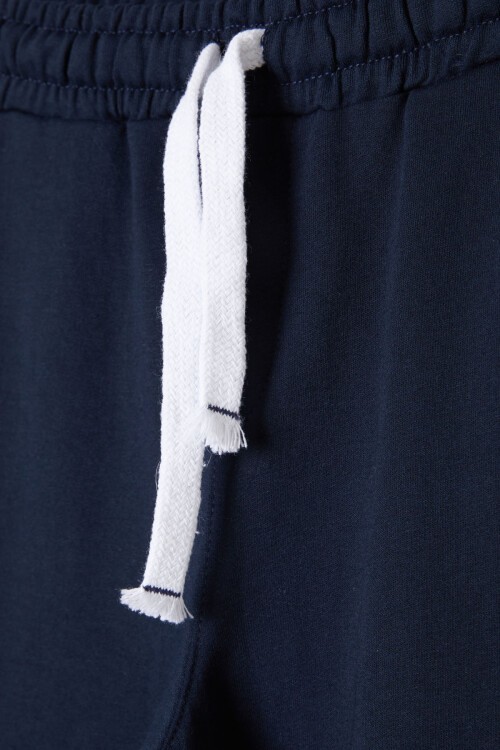 Erkek Çocuk Lacivert Beli Lastikli Düz Şort 16259