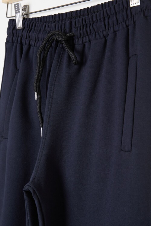 Erkek Çocuk Lacivert Beli Lastikli Fermuarlı Cep Okul  Eşofman Altı 16264