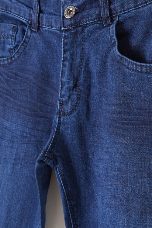 Erkek Çocuk Lacivert Eskitmeli Dar Paça Jean Pantolon 16175