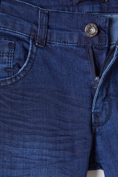 Erkek Çocuk Lacivert Eskitmeli Dar Paça Jean Pantolon 16175