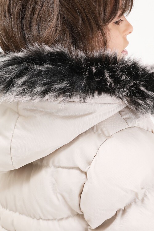 Erkek Çocuk Şişme Mont Logolu Bej 15522