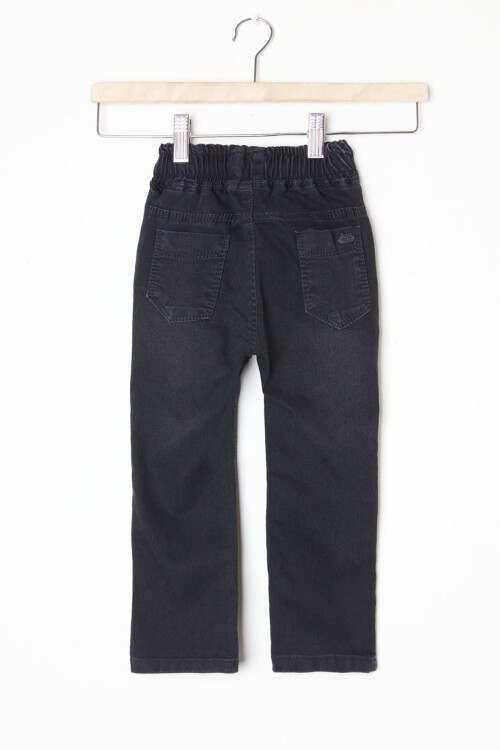 Erkek Çocuk Siyah Beli Lastikli Dar Paça Jean Pantolon 16228