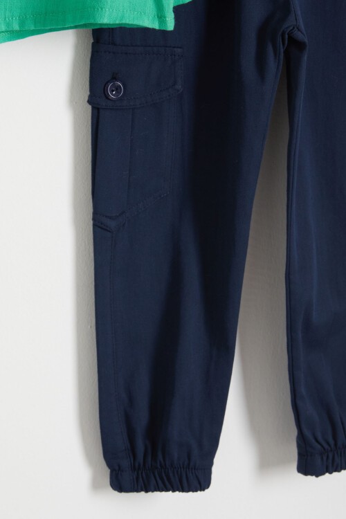 Erkek Çocuk Yeşil Gömlek ve Pantolonlu 2li Takım 15647