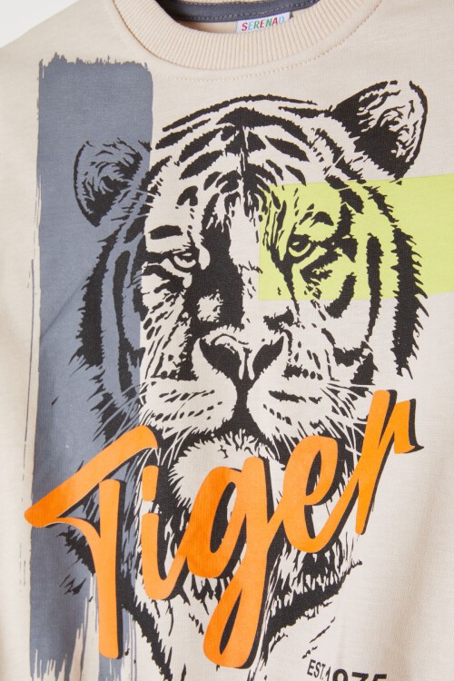 Füme Kaplan Baskılı Erkek Çocuk Eşofman Takımı 16353