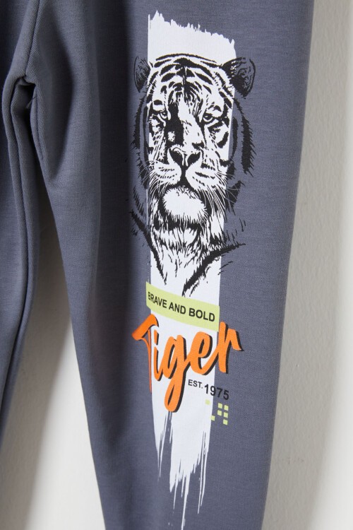 Füme Kaplan Baskılı Erkek Çocuk Eşofman Takımı 16353