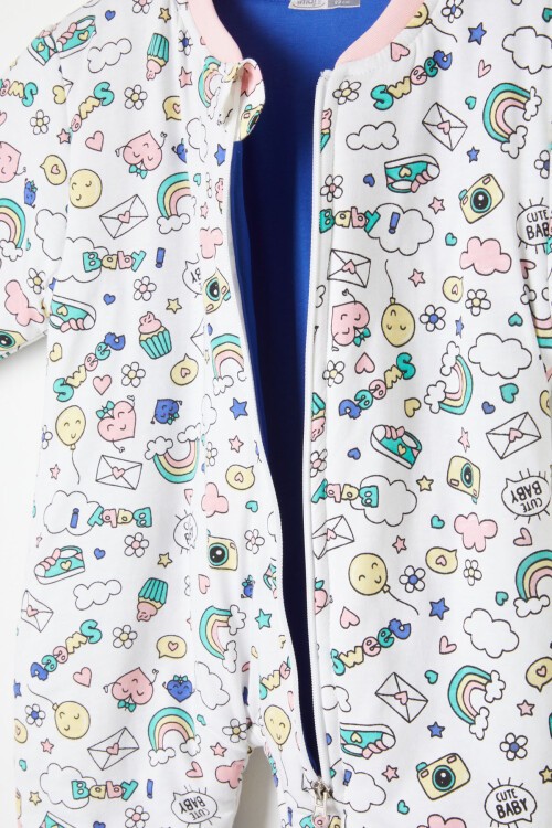 Gökküşağı Desenli Kız Çocuk Uyku Tulumu 16361