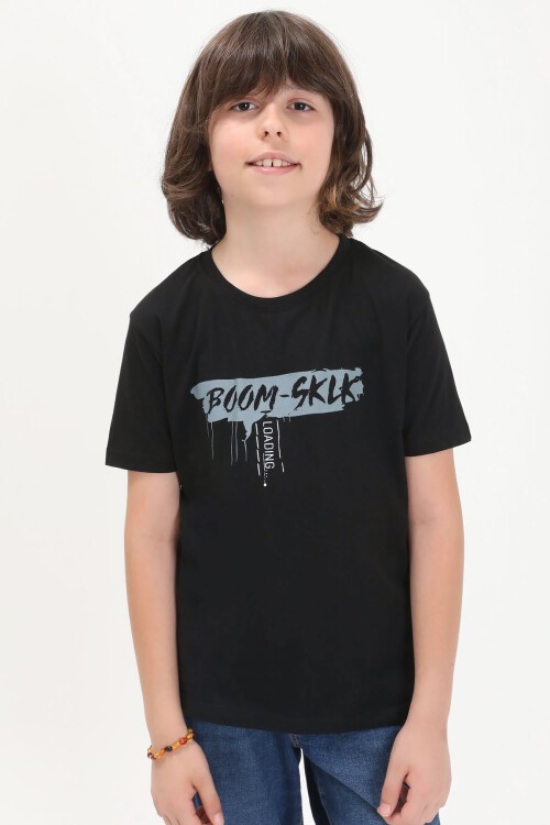 Gri Armalı Yazı Baskılı Tişörtlü Gömlek 16152