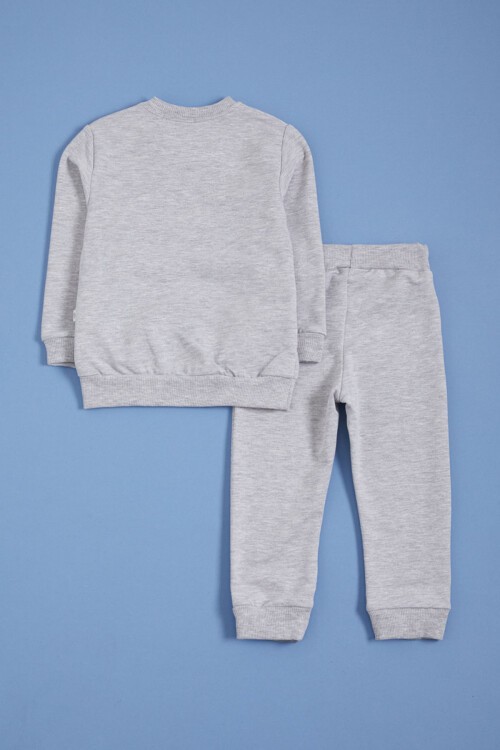 Gri Papyonlu Ayıcık Detaylı Erkek Bebek Takımı 16140
