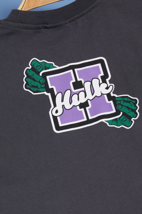 Gri Süper Kahraman Baskılı Erkek Çocuk Şortlu Takım 15564