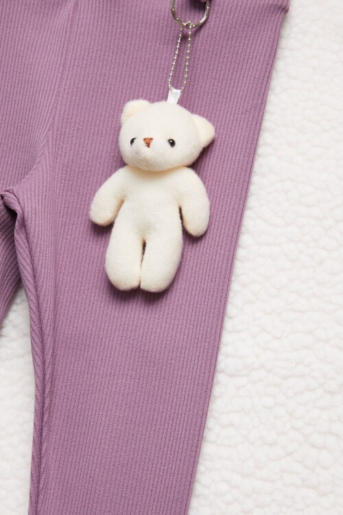 Gül Kurusu Ayıcıklı Fitilli Kız Çocuk Tayt 15396