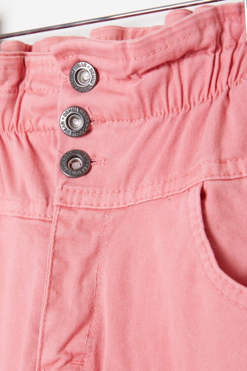 Gül Kurusu İspanyol Paça Beli Lastikli Kız Pantolon 16236