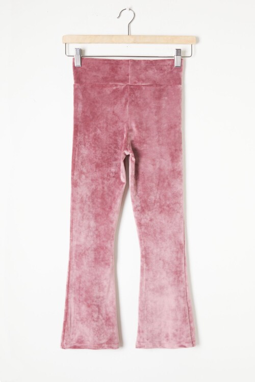 Gül Kurusu İspanyol Paça Kadife Tayt Kız Çocuk 16478